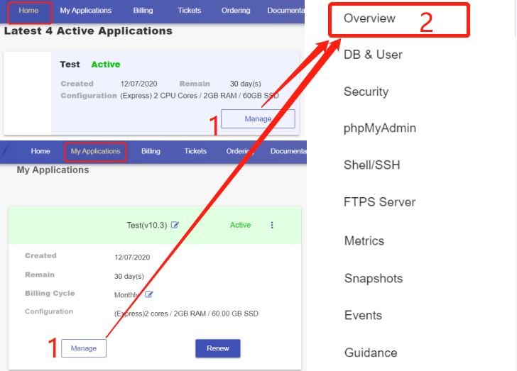Navigate to the Overview page Navigate to the Overview page